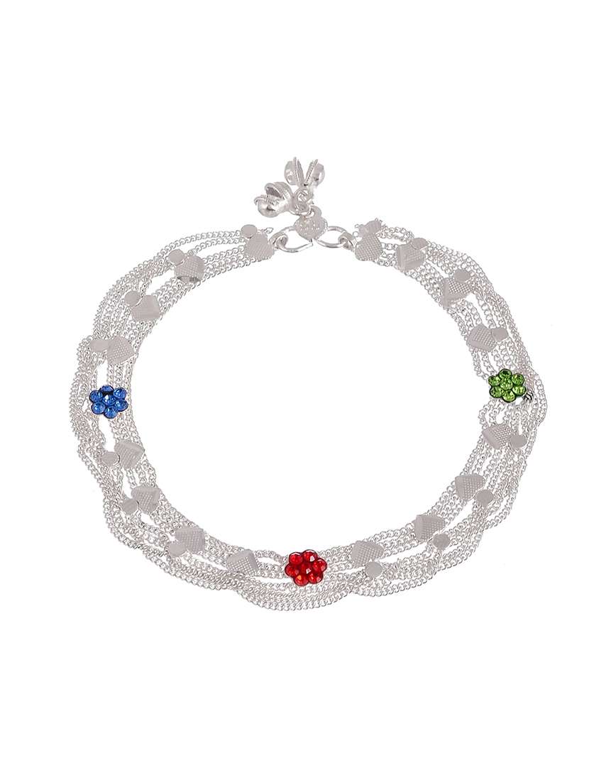 silver brass anklets and payal - 18369769 -  Standard Image - 2