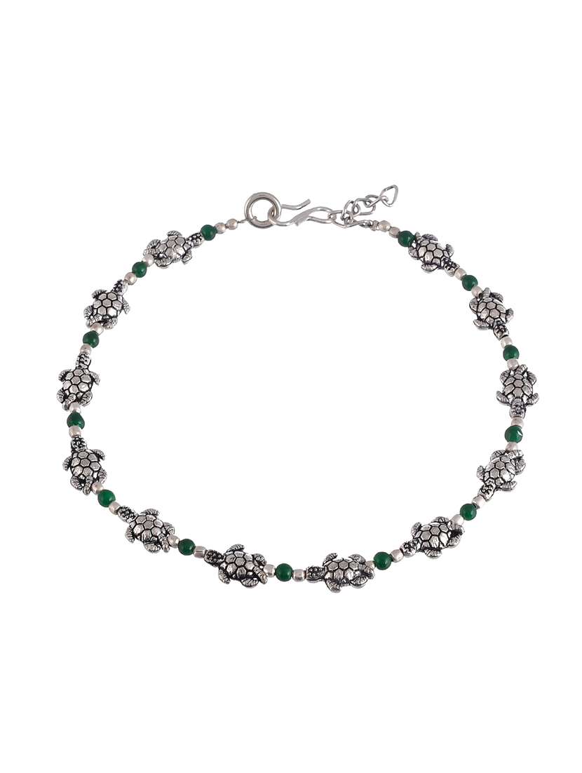 silver brass anklets and payal - 18369836 - Standard Image - 2