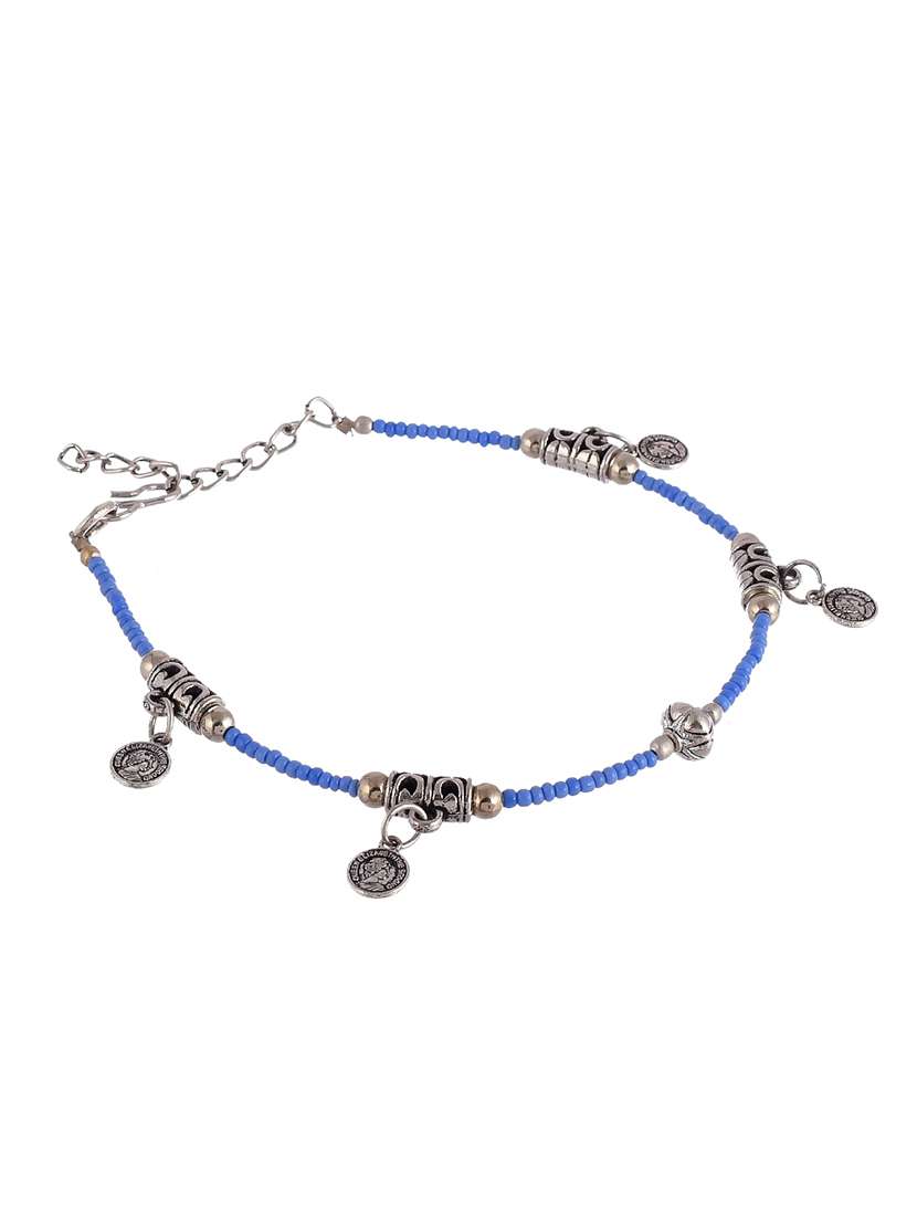 blue celtic coin charm anklet - 18369880 -  Standard Image - 2