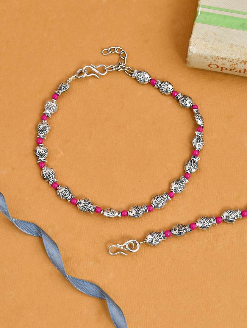 silver brass anklets and payal
