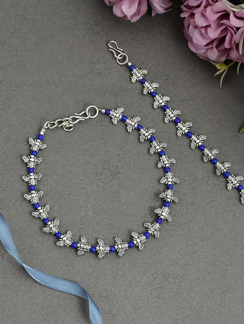 silver brass anklets and payal