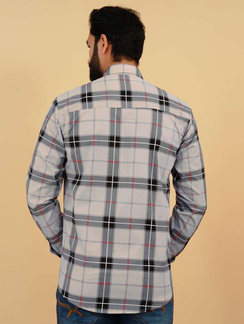 grey checkered casual shirt - 18370628 -  Standard Image - 2