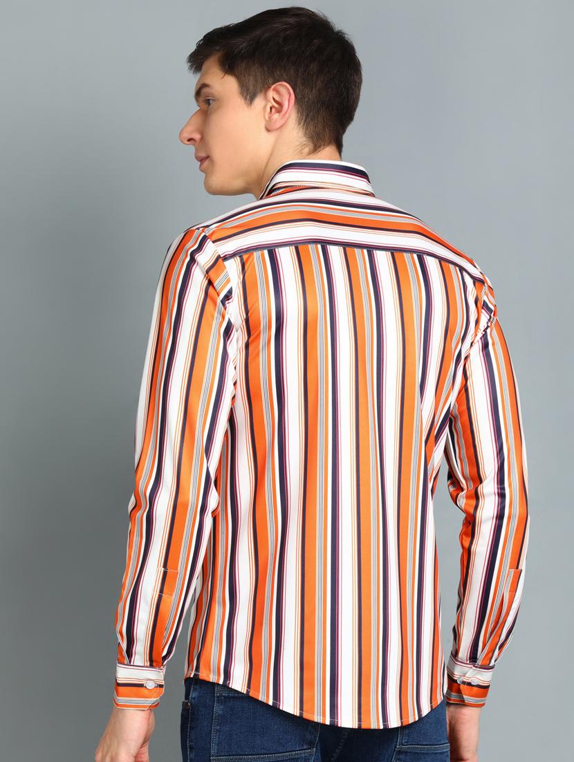 orange striped casual shirt - 18370666 - Standard Image - 2