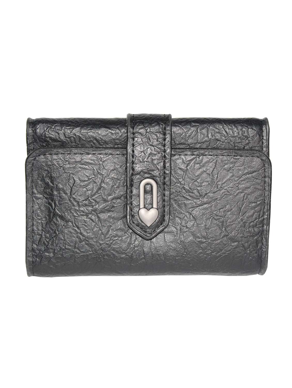 black textured wallet
