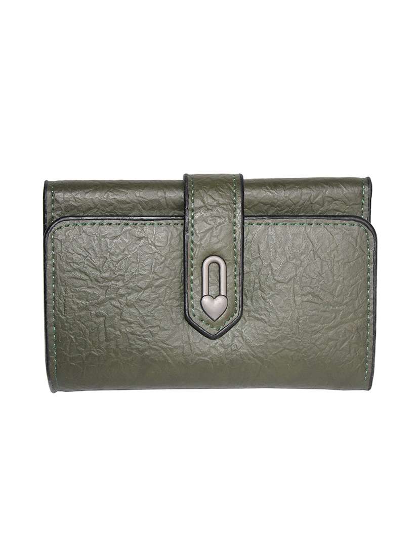green solid wallet