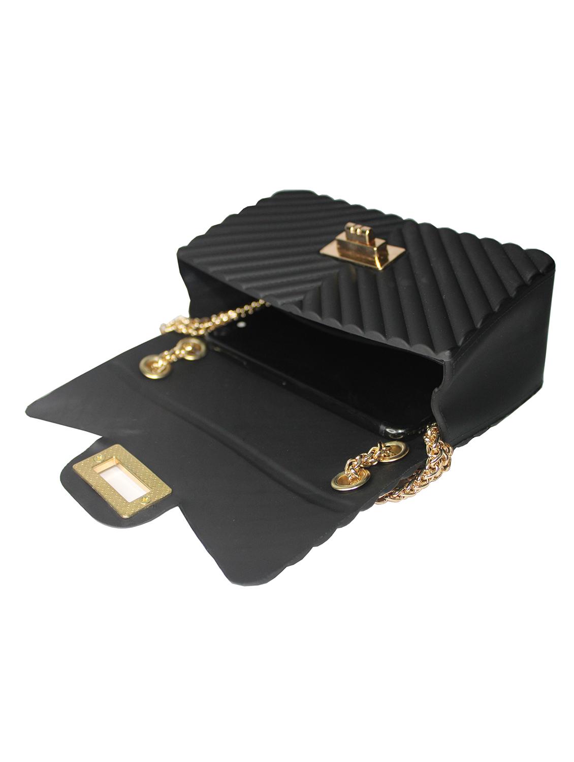 black textured regular handbag - 18370789 - Standard Image - 2