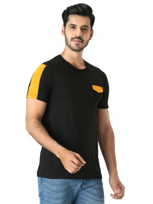 black color-blocked t-shirt - 18370881 - Standard Image - 0