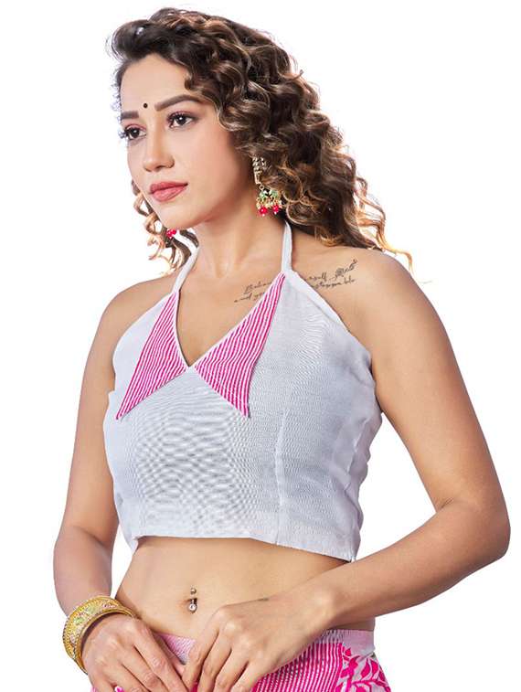 white printed saree - 18371048 - Standard Image - 2