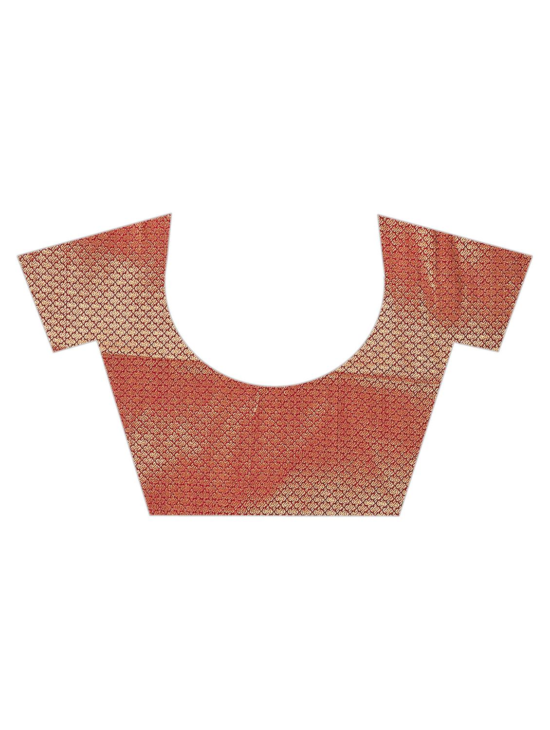 orange art silk kanjivaram saree with blouse - 18371132 - Standard Image - 2