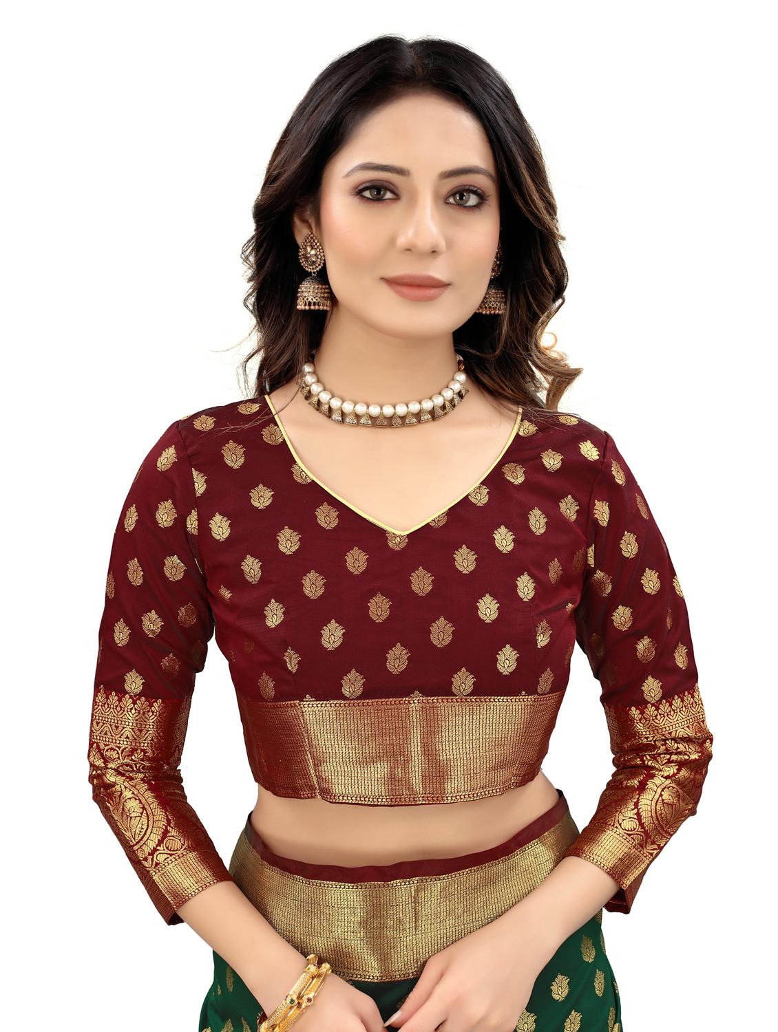 green art silk kanjivaram saree with blouse - 18371163 - Standard Image - 2