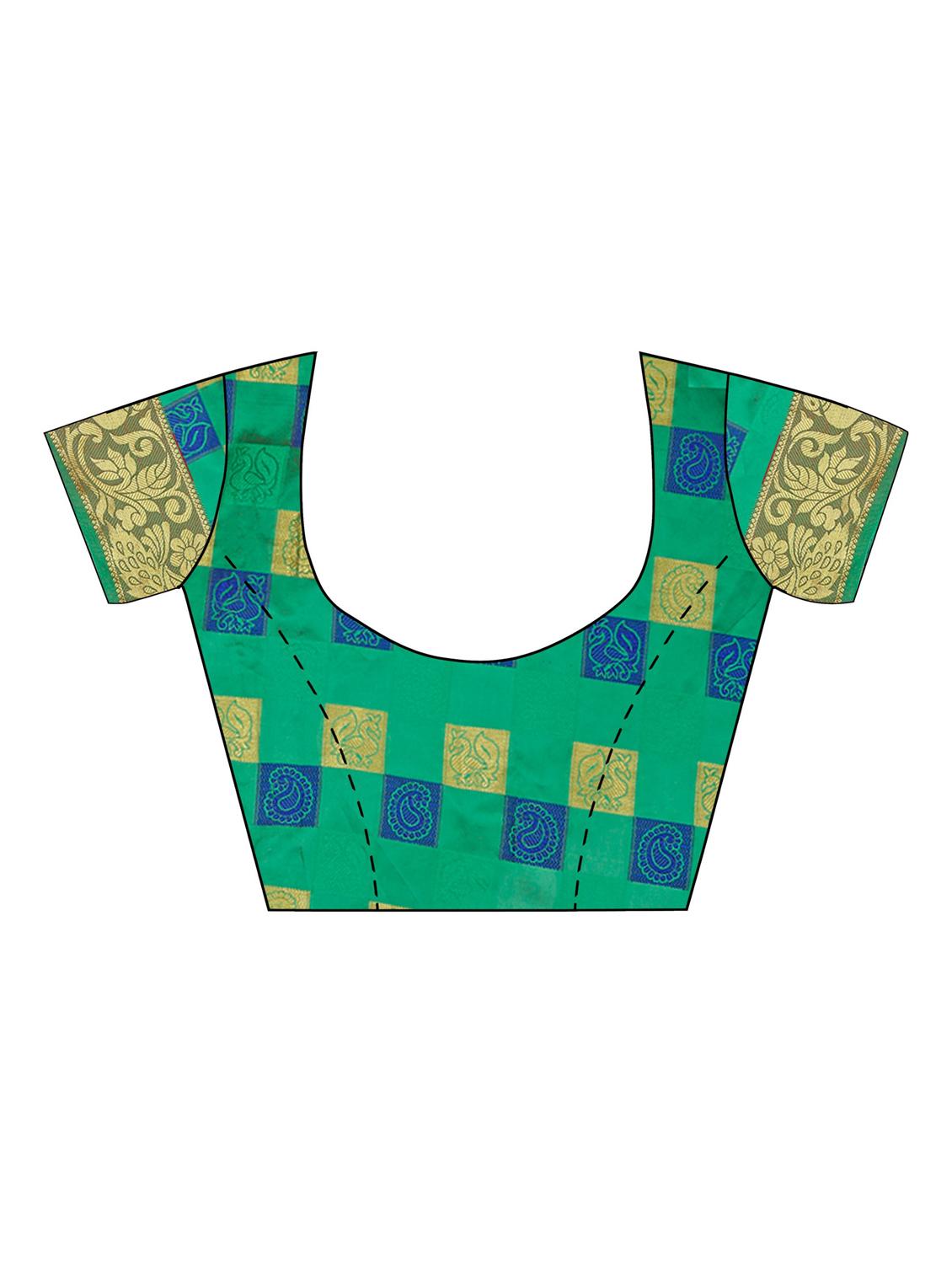multi colored cotton silk kanjivaram saree with blouse - 18371287 - Standard Image - 2