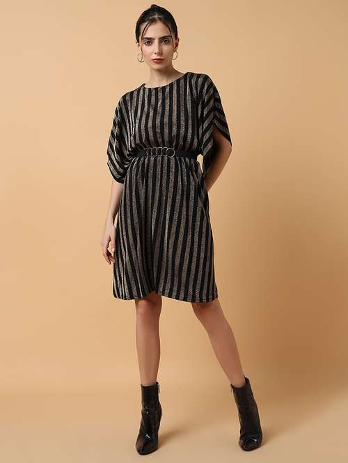 women's fit & flare striped dress - 18372149 - Standard Image - 0