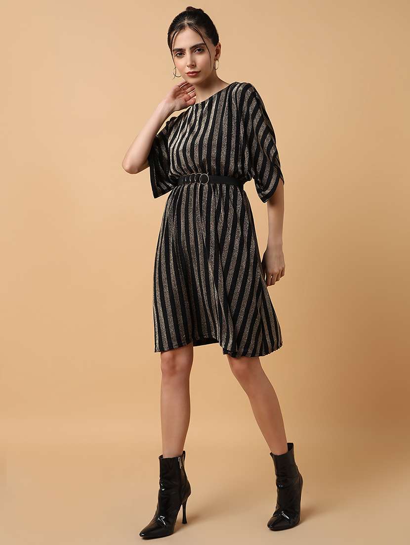 women's fit & flare striped dress - 18372149 - Standard Image - 2