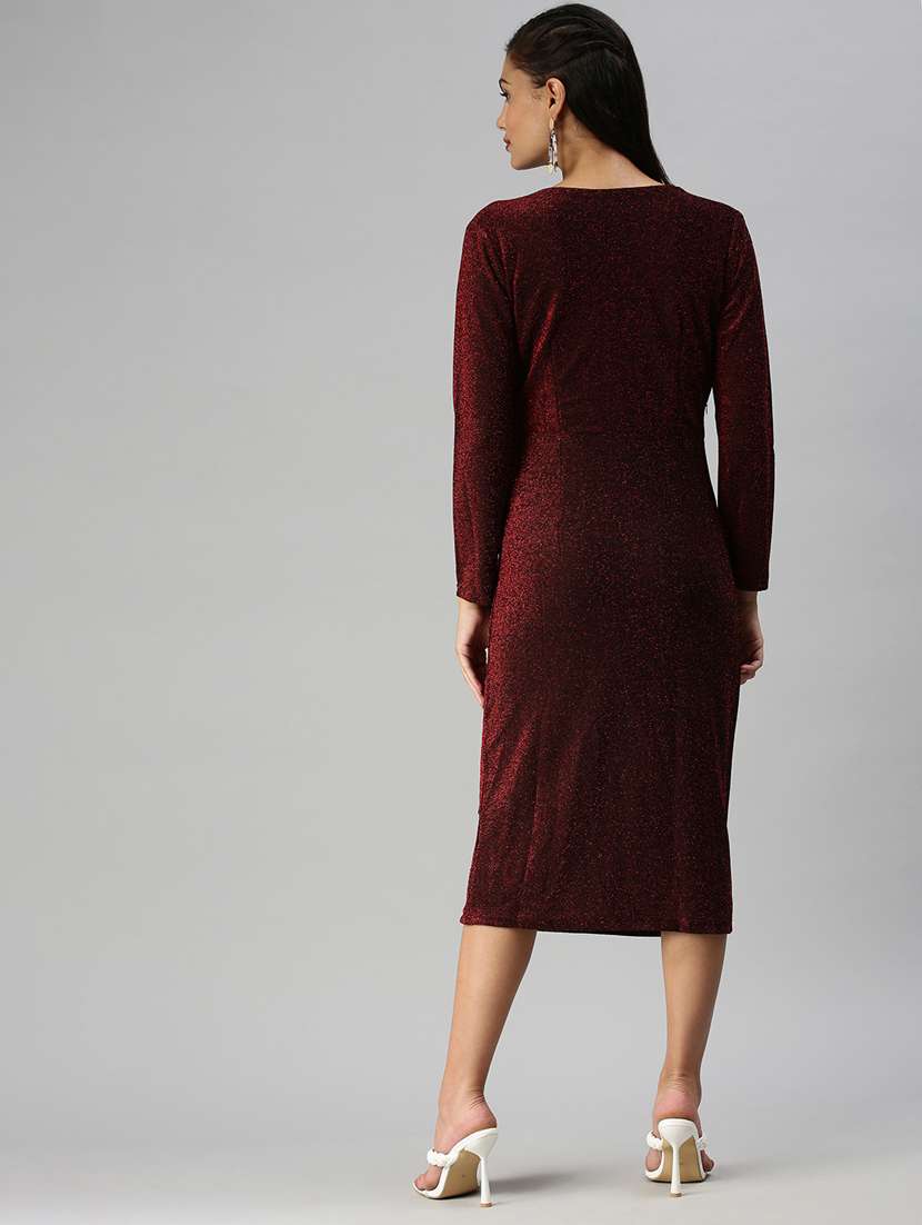 long sleeved solid bodycon dress - 18372151 -  Standard Image - 2