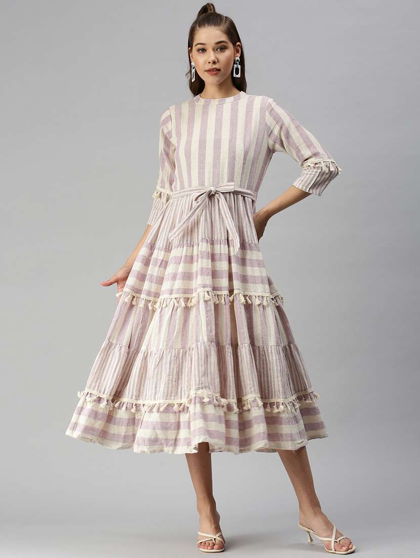 women's fit & flare striped dress