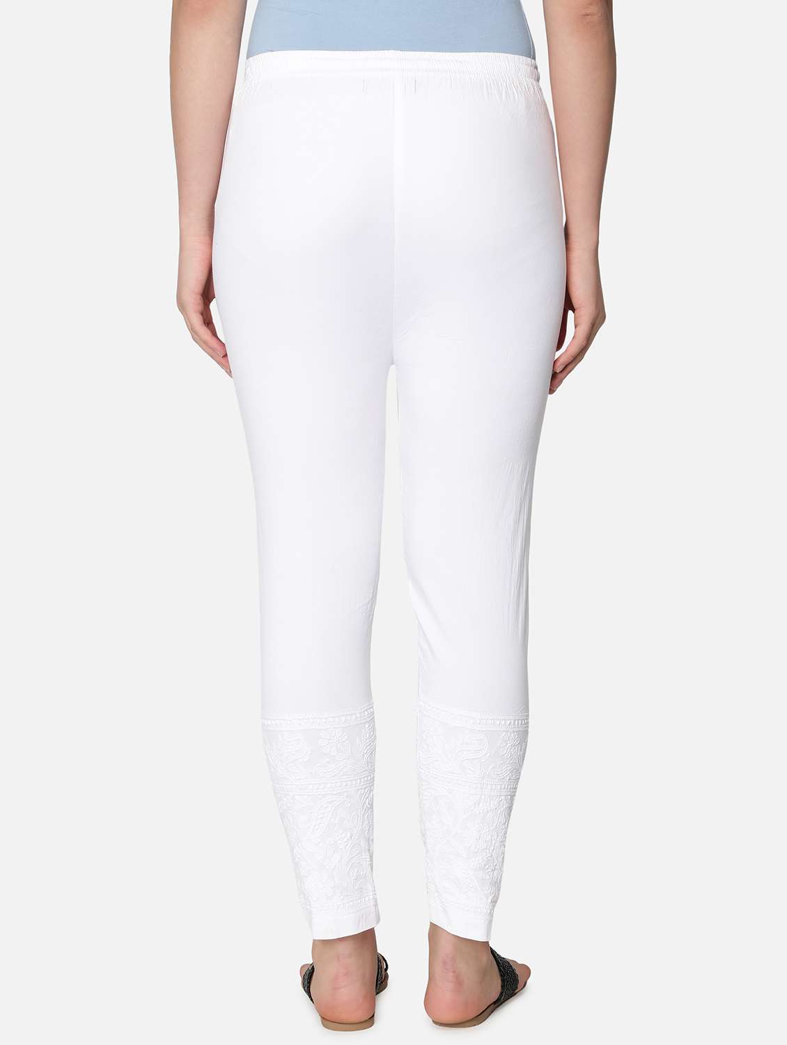 white solid straight pant - 18372290 - Standard Image - 2