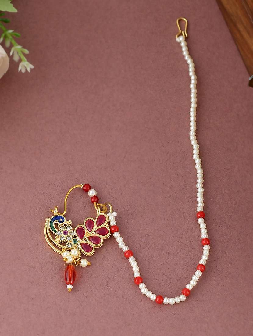 gold plated peacock nosering