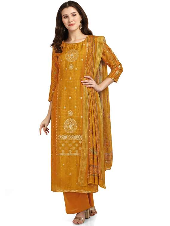 blue viscose unstitched suit