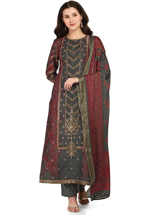 green viscose unstitched suit