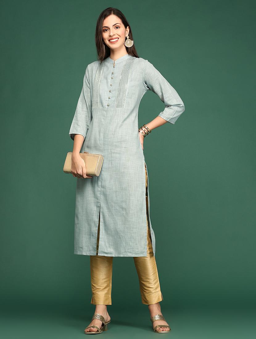 women's front slit kurta - 18372799 - Standard Image - 2