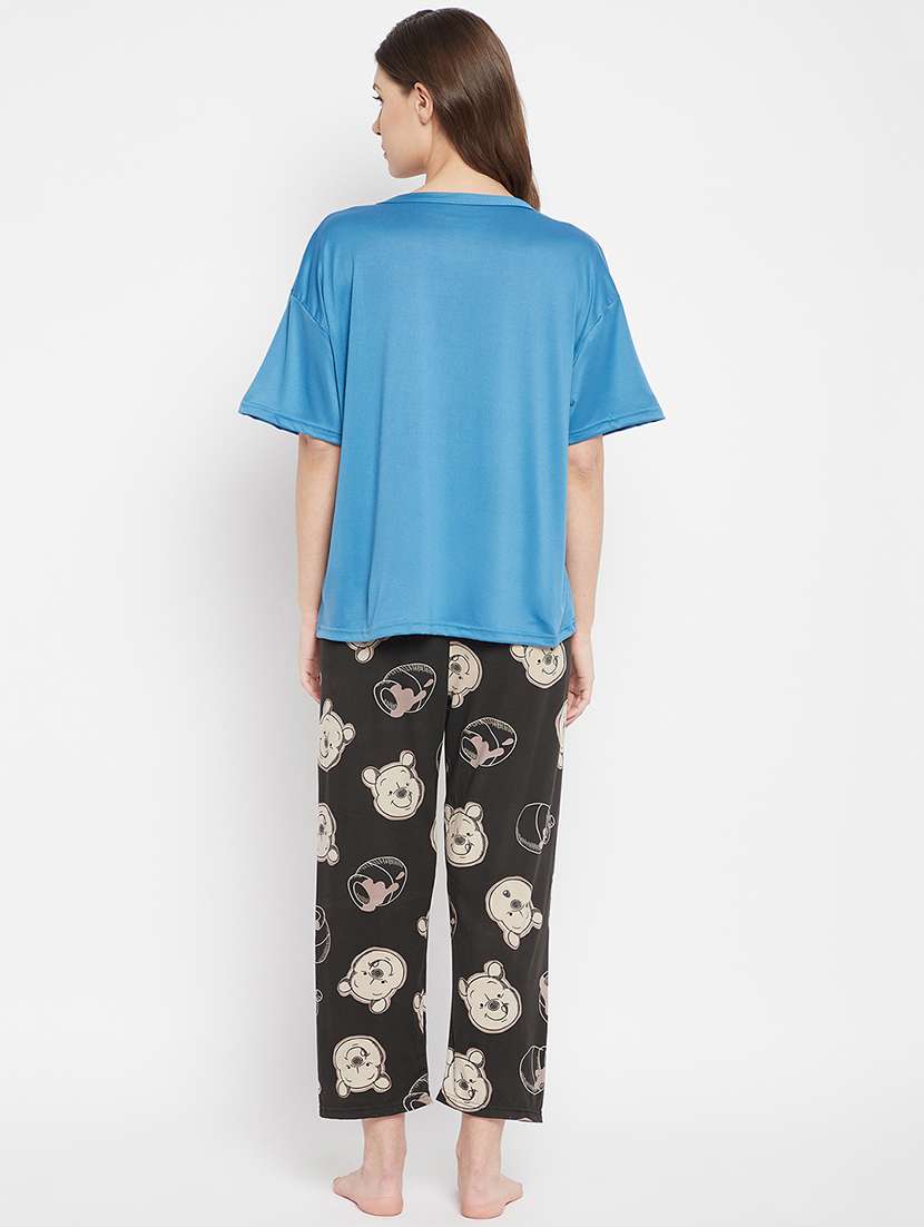 round neck graphic nightwear combo set - 18372829 -  Standard Image - 2