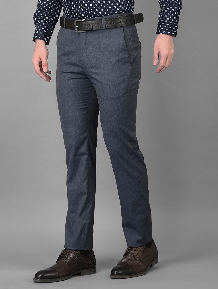 blue solid formal trouser - 18373016 - Standard Image - 2