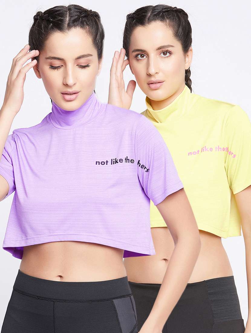 women's crop turtle neck t-shirt