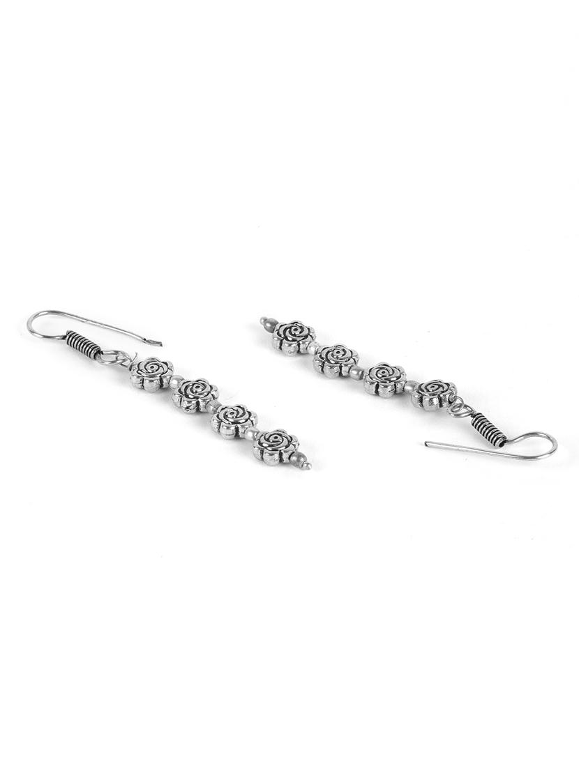 silver plated spherical jewellery set with ring and nosepin - 18373354 - Standard Image - 2