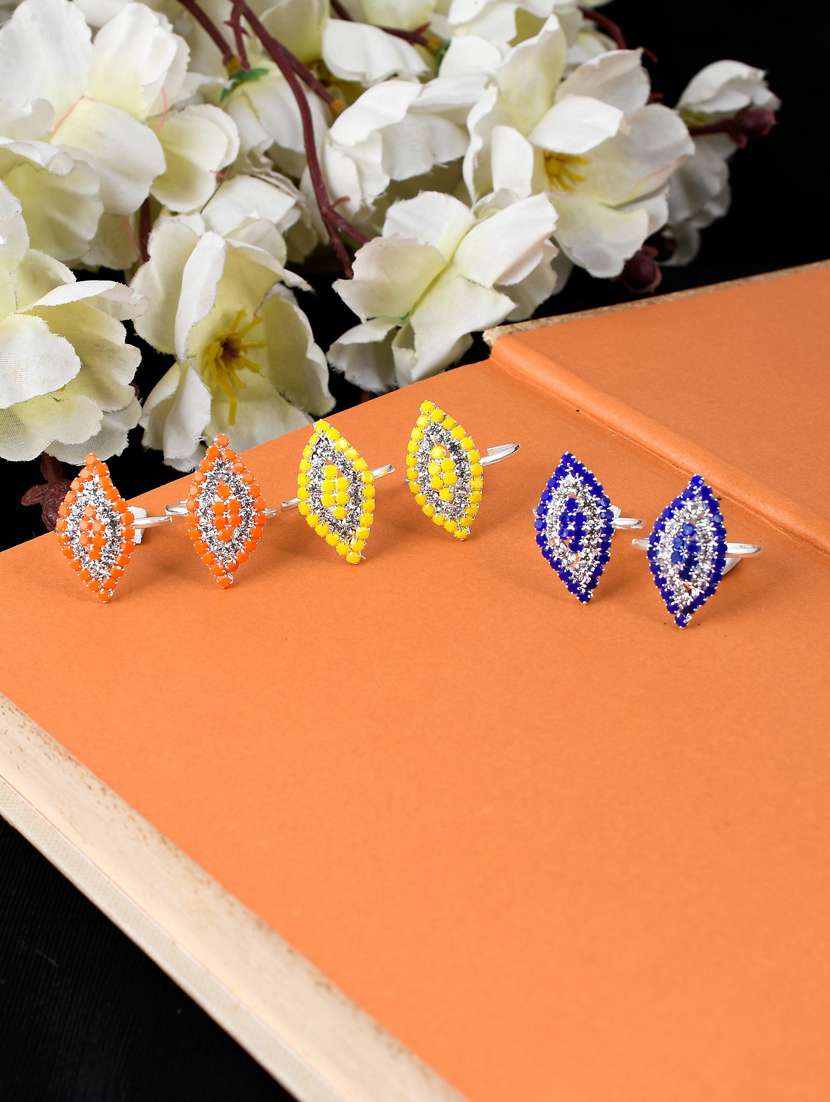 multi colored brass toe  ring