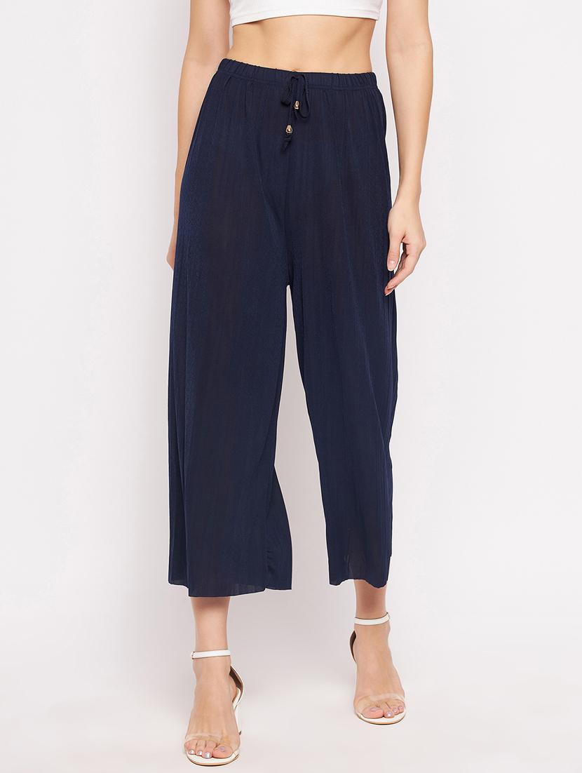 mid rise solid straight palazzo - 18373741 -  Zoom Image - 0