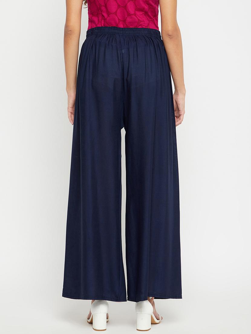 mid rise solid flared palazzo - 18373745 - Standard Image - 2