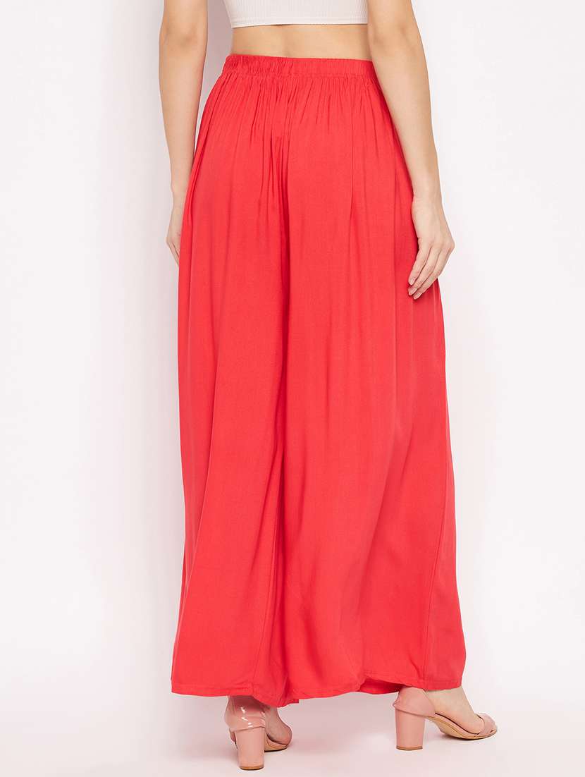 mid rise solid flared palazzo - 18373747 -  Standard Image - 2