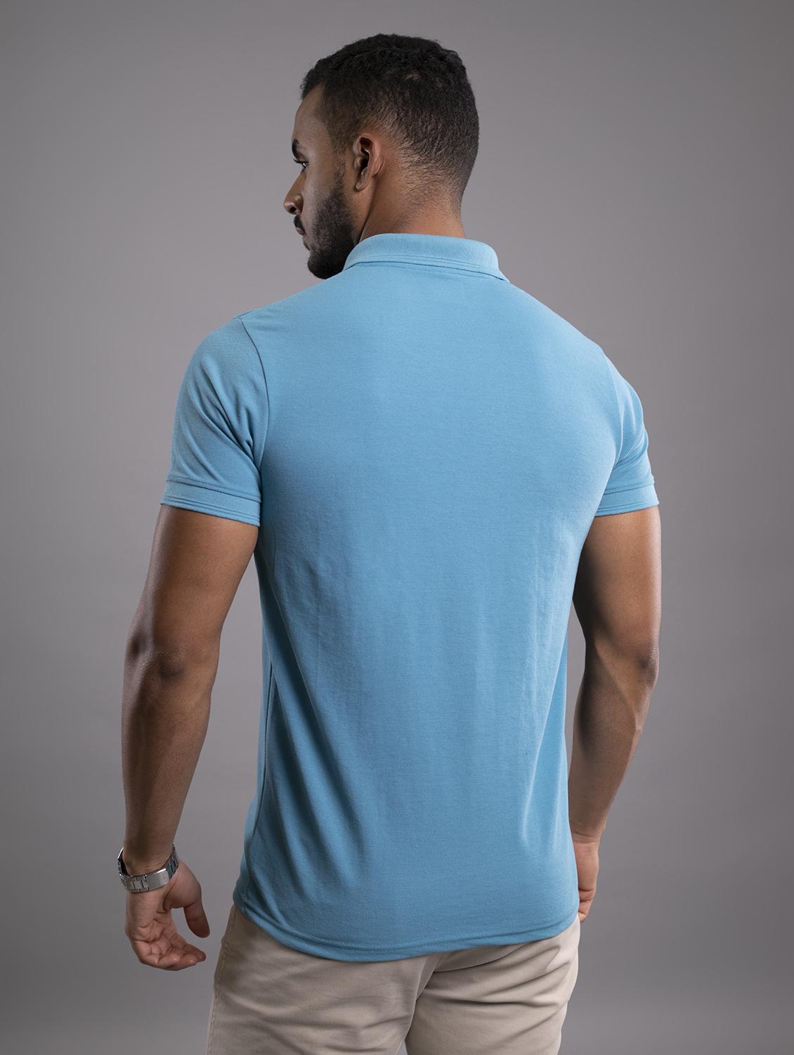 men light blue regular fit polo t-shirt - 18374677 - Standard Image - 2