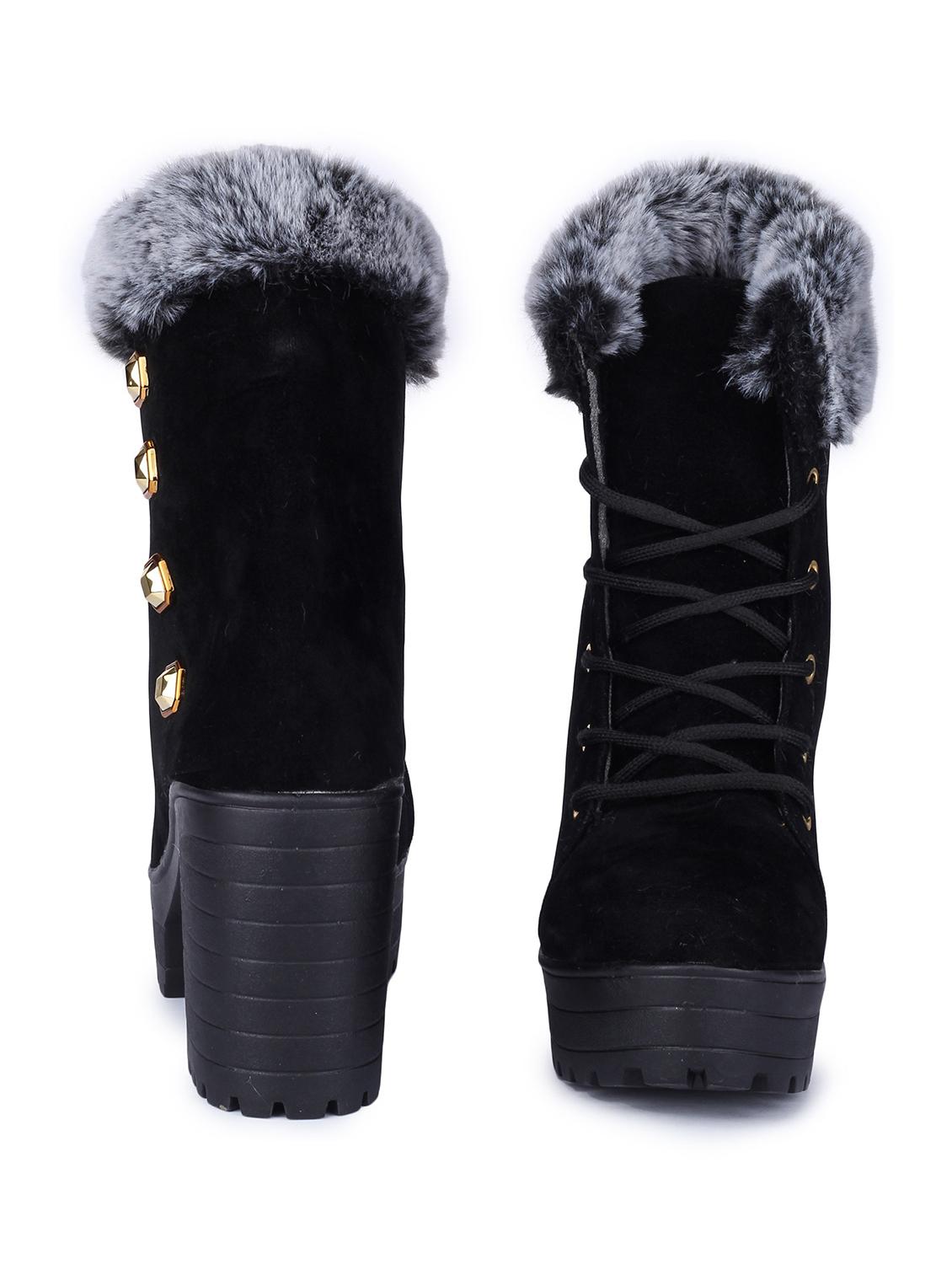 black ankle lace up boot - 18374882 - Standard Image - 2
