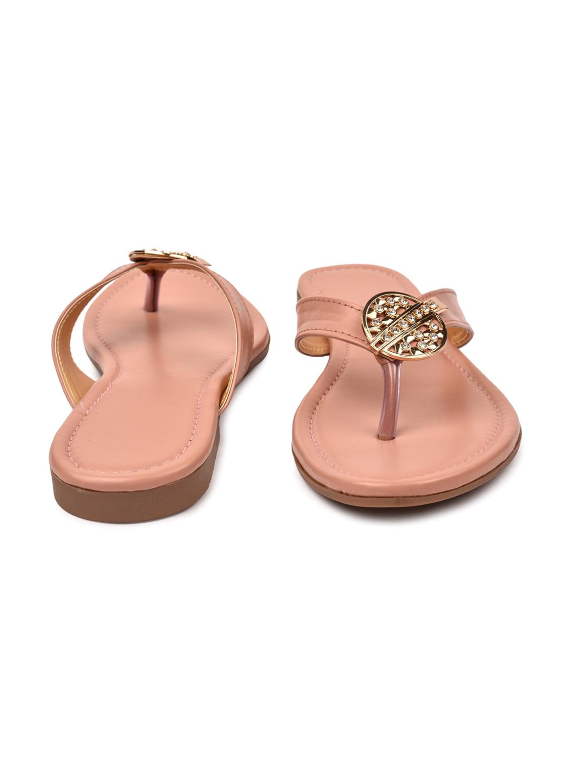 pink synthetic slip on sandals - 18374928 - Standard Image - 2
