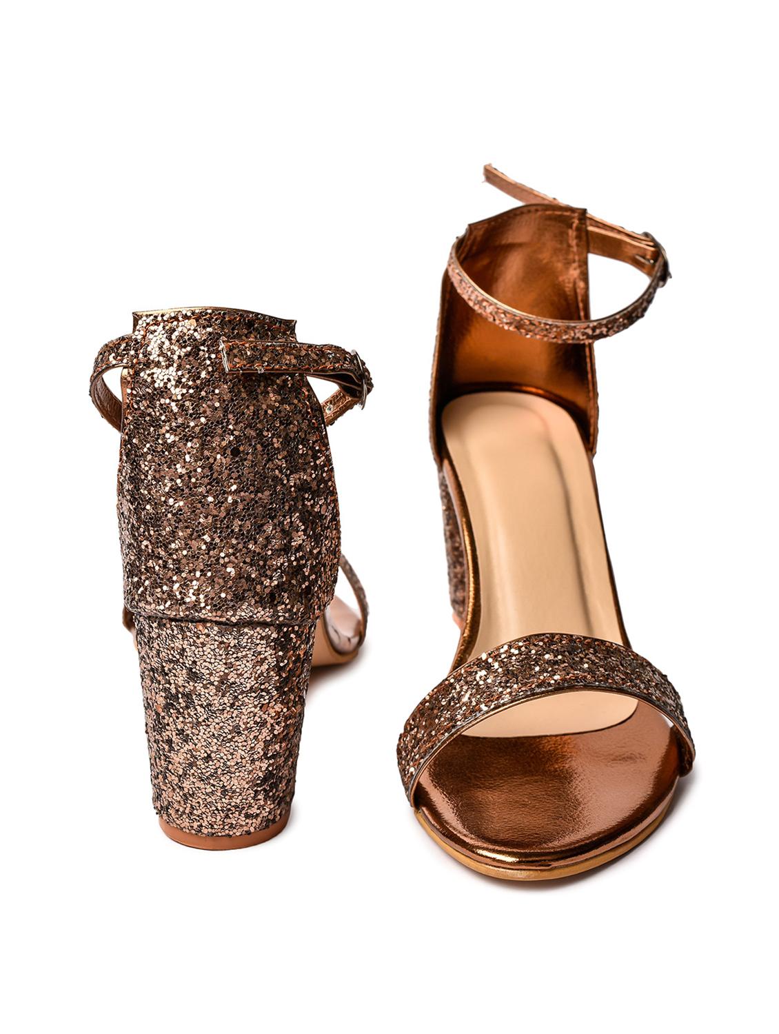 copper synthetic ankle strap sandals - 18374958 - Standard Image - 2