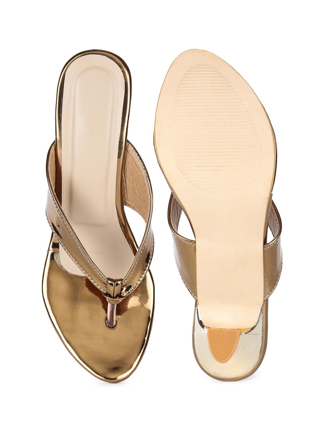 copper synthetic slip on sandals - 18374996 - Standard Image - 2
