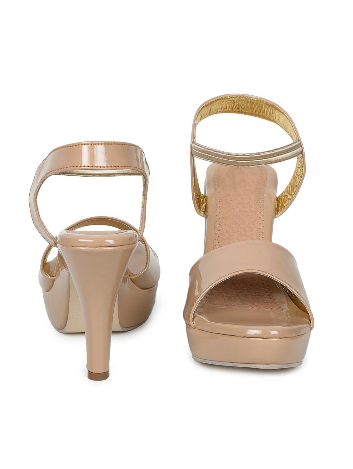 beige synthetic back strap sandals - 18375011 - Standard Image - 2