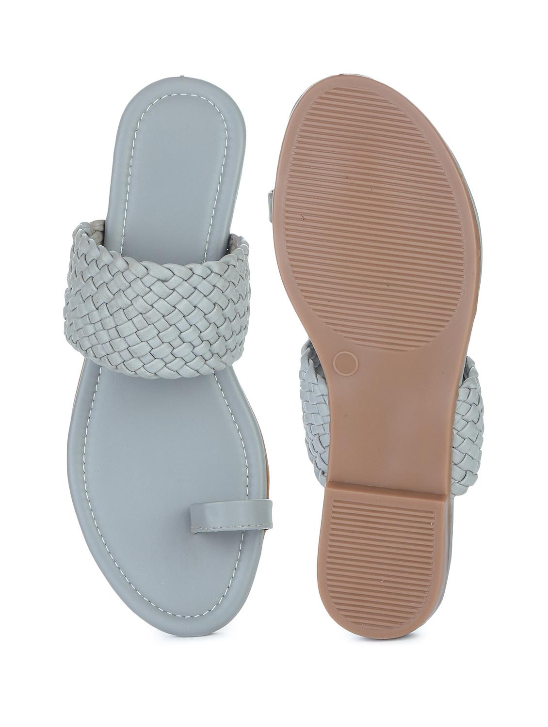 grey synthetic slip on sandals - 18375082 - Standard Image - 2