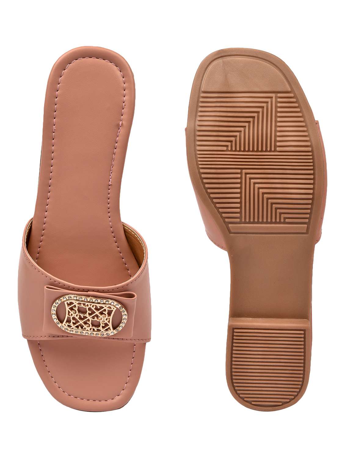 pink synthetic slip on sandals - 18375114 -  Standard Image - 2