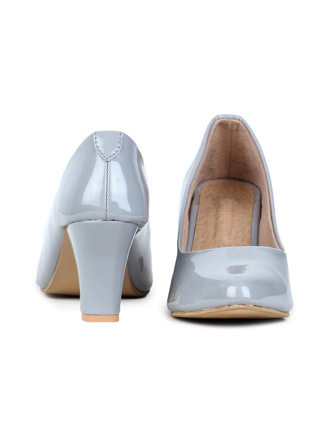 grey patent leather slip on pumps - 18375138 - Standard Image - 2