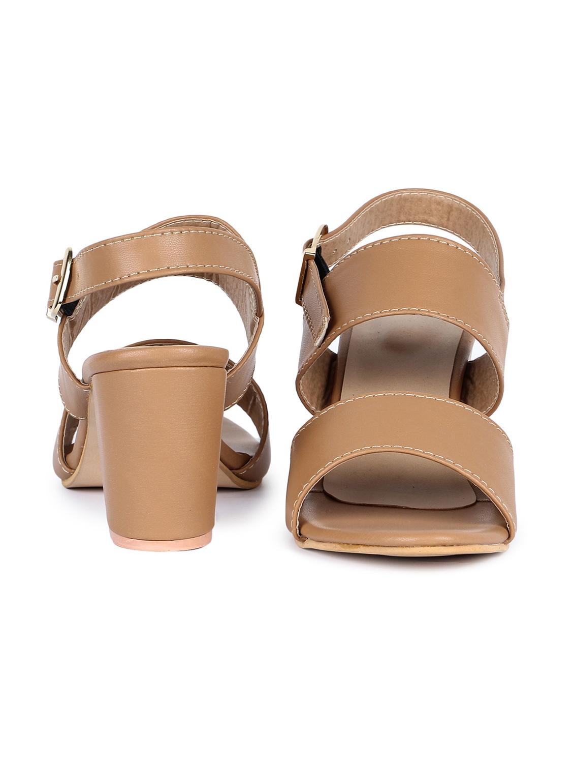 beige synthetic ankle strap sandals - 18375167 - Standard Image - 2