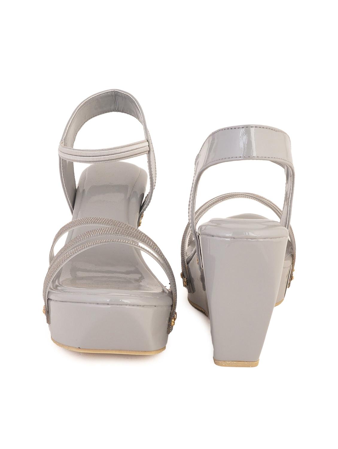 grey synthetic back strap sandals - 18375181 - Standard Image - 2