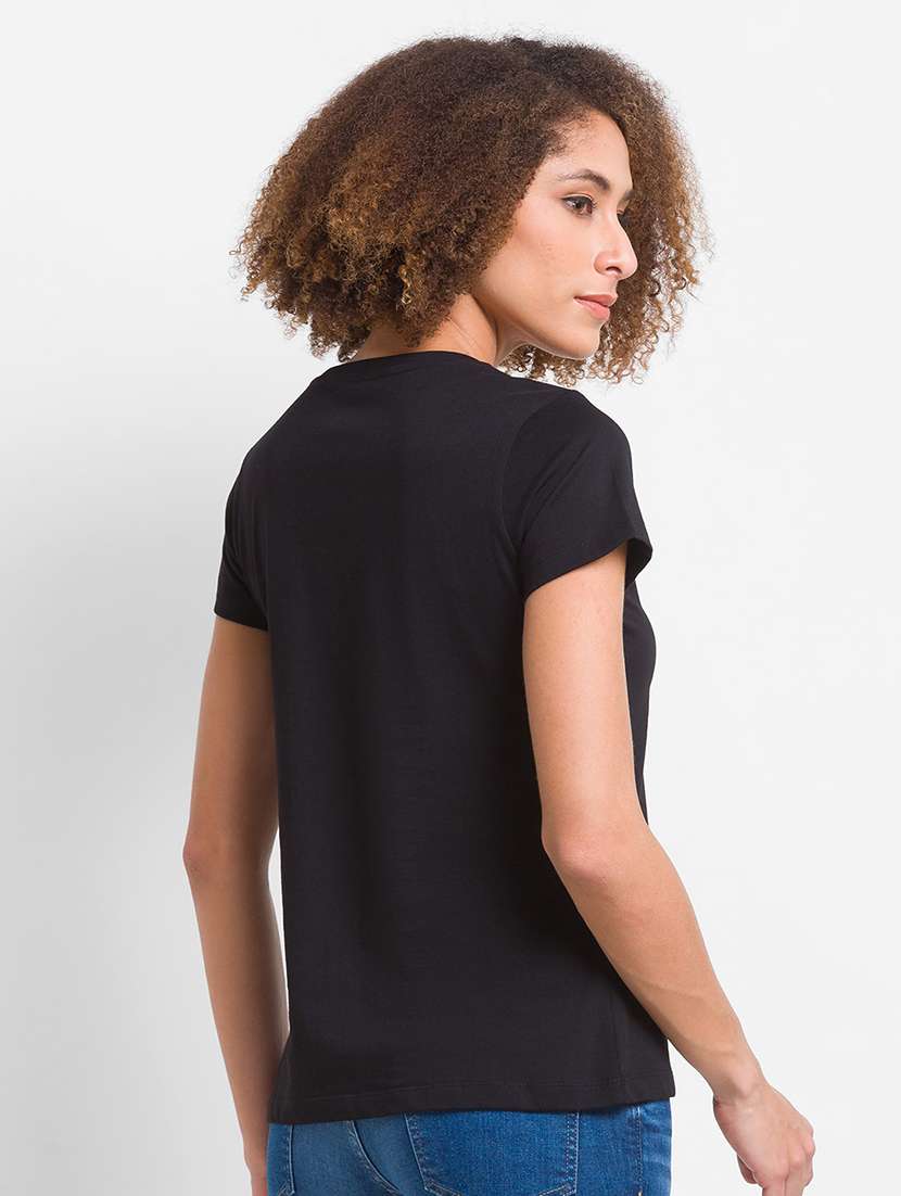 women's placement print round neck t-shirt - 18375948 - Standard Image - 2