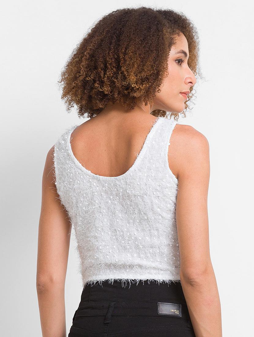 women's crop round neck top - 18375956 - Standard Image - 2