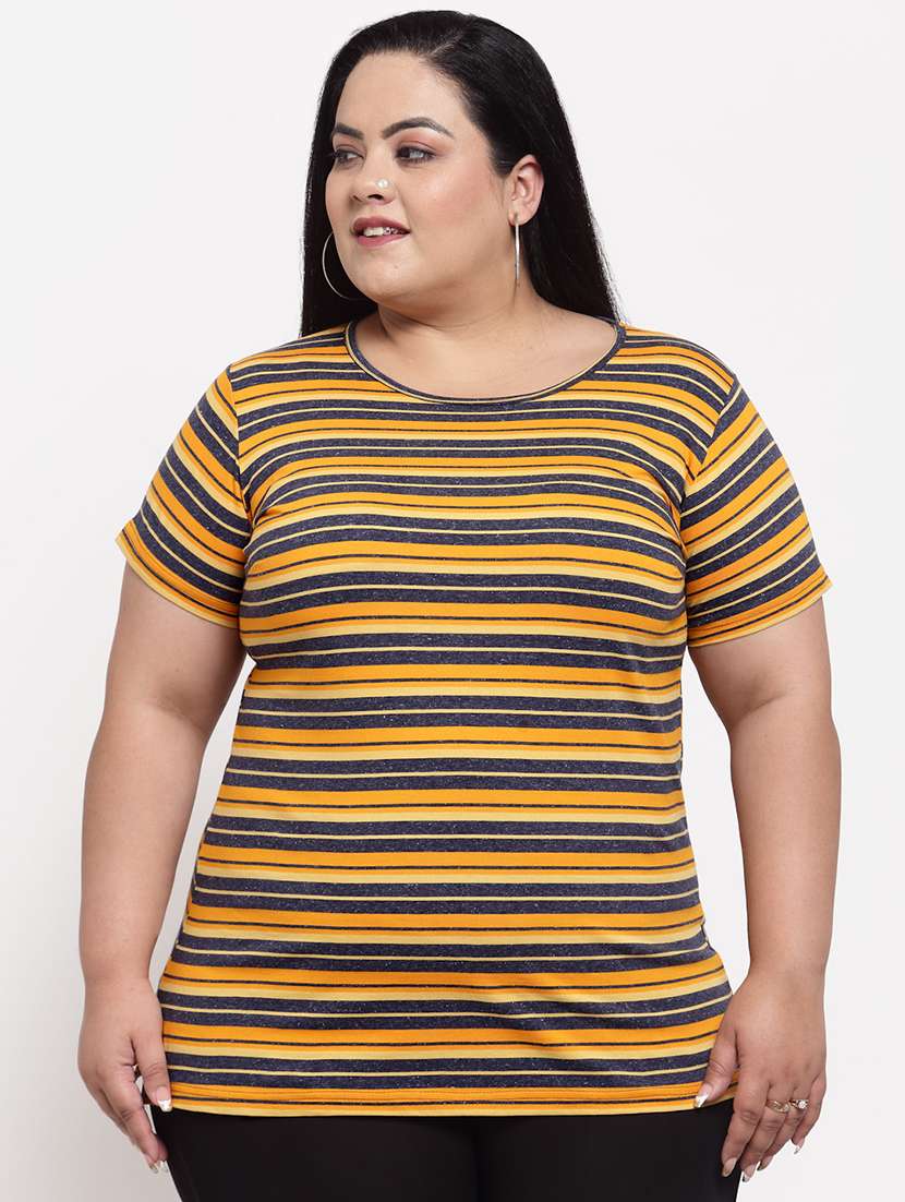 round neck striped tee