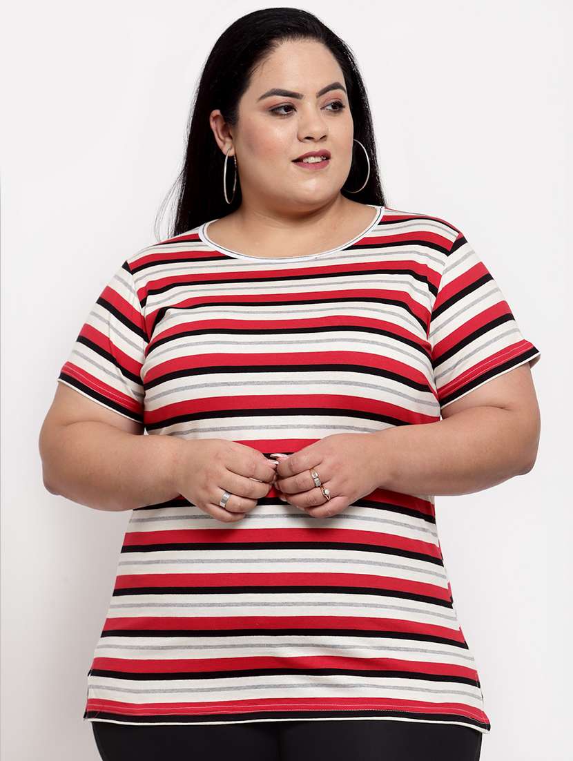 round neck striped tee