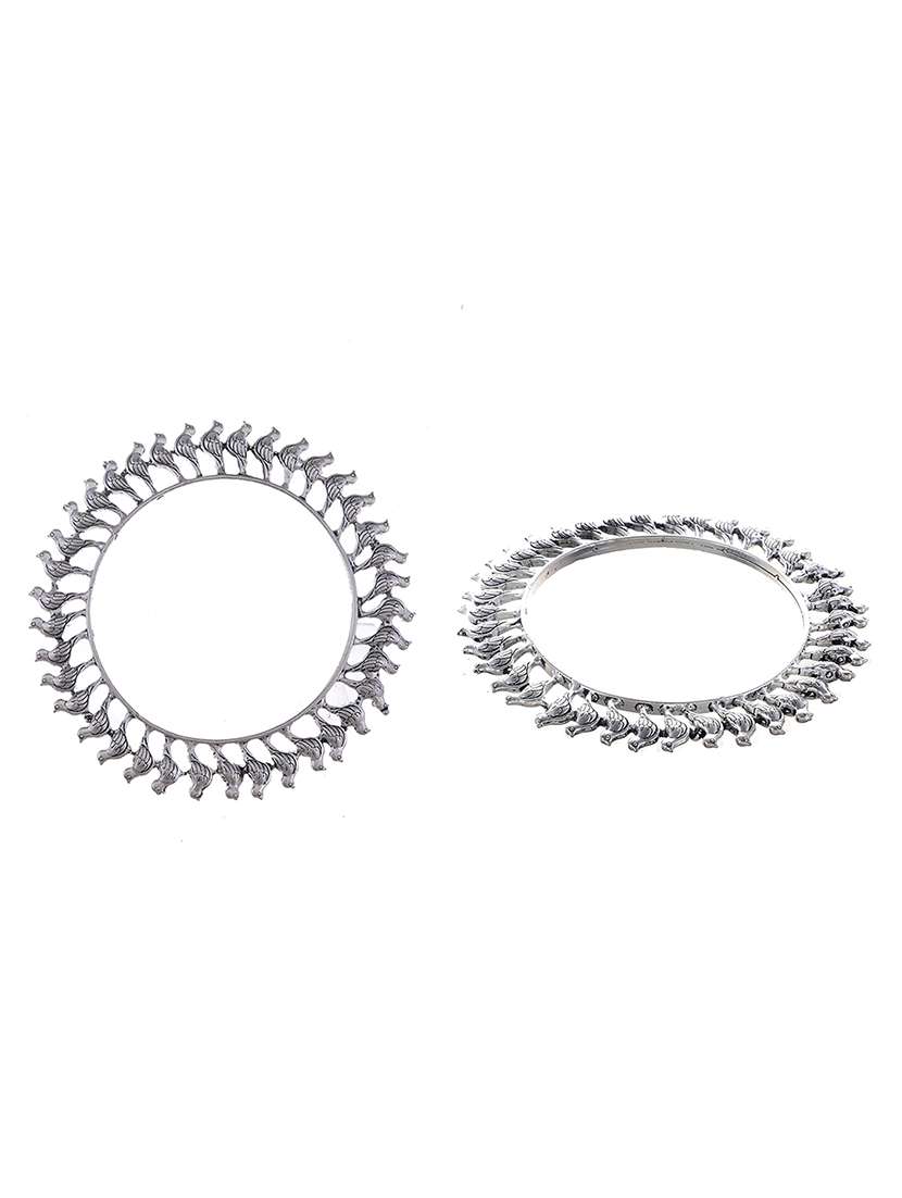 silver oxidized- plated ethnic bangles