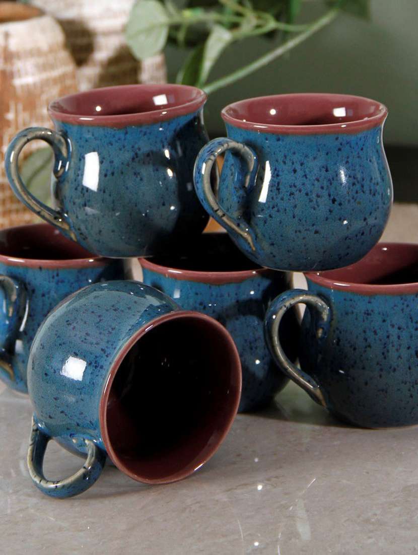 unravel india studio pottery coffee cups(set of 6)