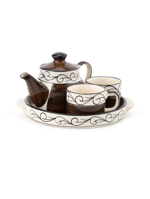 unravel india stoneware brown morning tea set - 18376733 -  Standard Image - 0